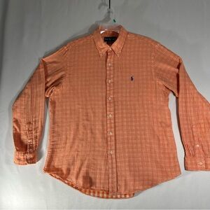 Polo by Ralph Lauren Men's Orange Checkered Shirt